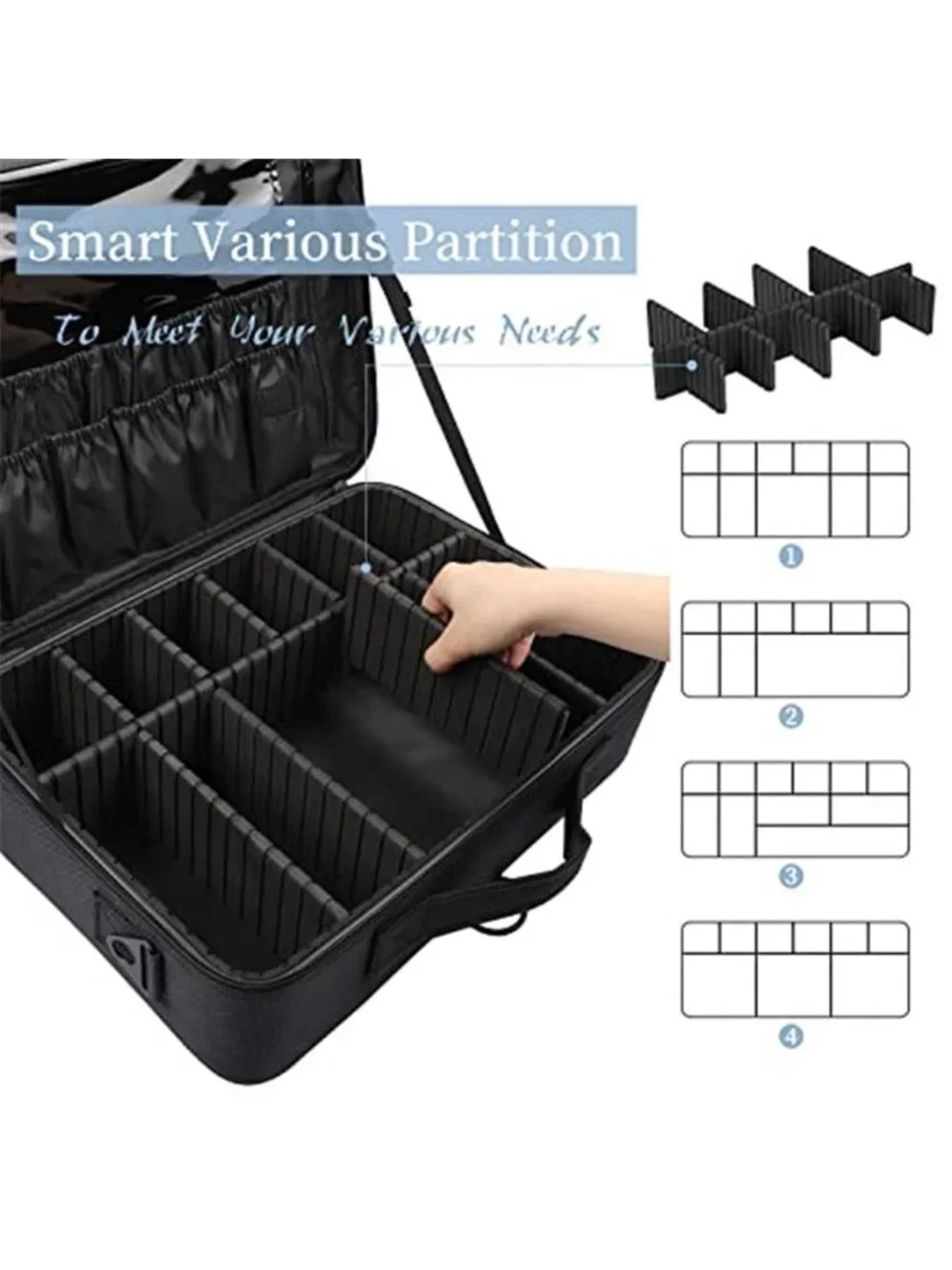 Large Capacity Travel Makeup Train Case,Professional Cosmetic Bags for Women